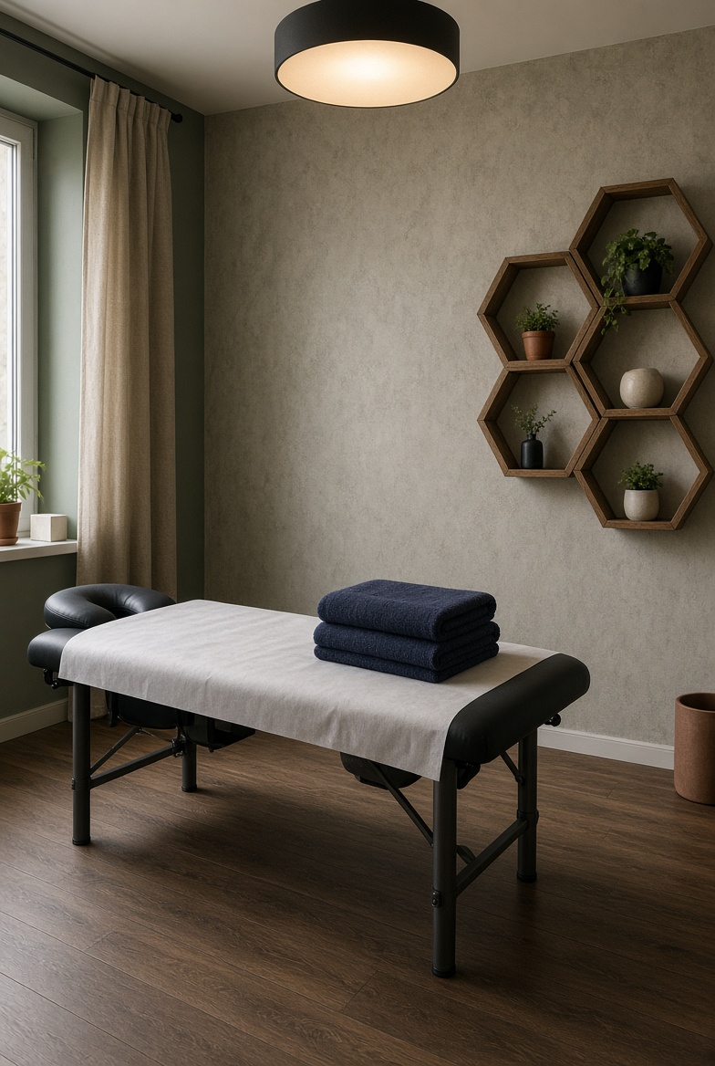 Кабинет BUR_Therapy — кушетка и рабочее пространство